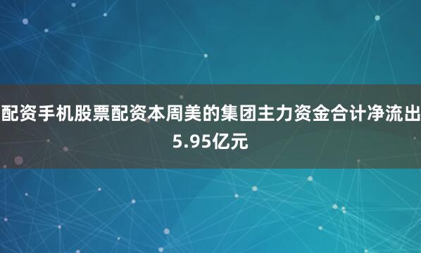 配资手机股票配资本周美的集团主力资金合计净流出5.95亿元
